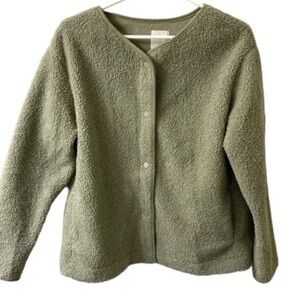 Joie Sherpa fleece jacket  green size medium